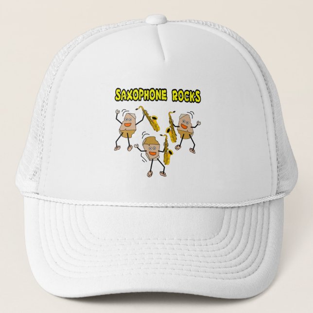 Saxophone Rocks Trucker Hat (Front)