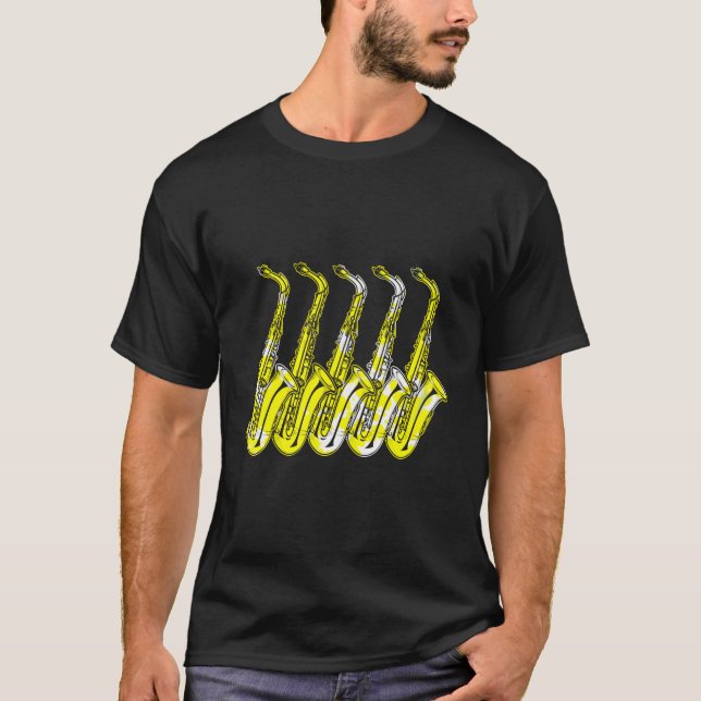 Saxophone Sax Musical Instrut T-Shirt (Front)