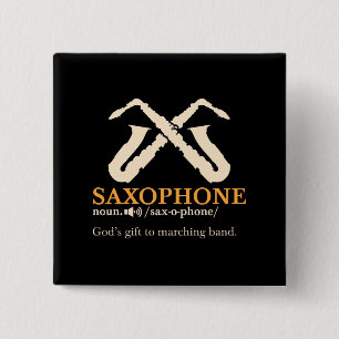 Saxophone - Saxophone Definition 2 Inch Square Button