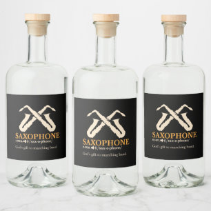 Saxophone - Saxophone Definition Liquor Bottle Label
