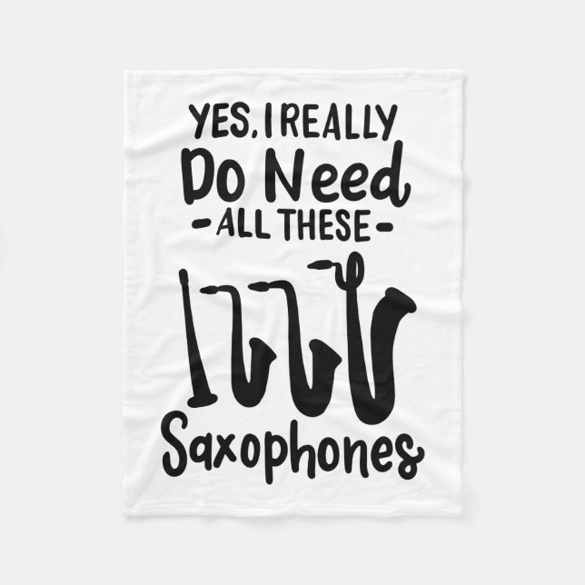 Saxophone - Saxophone Types Fleece Blanket (Front)