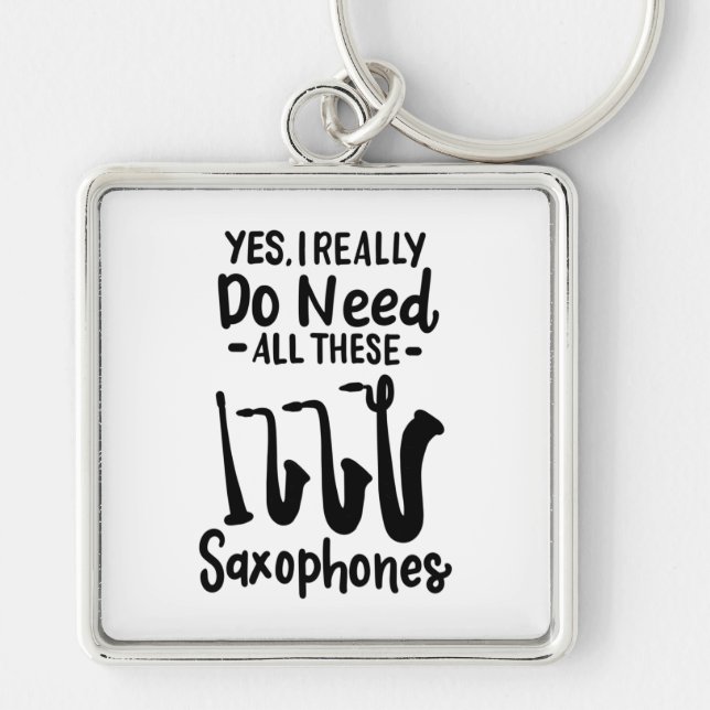 Saxophone - Saxophone Types Keychain (Front)