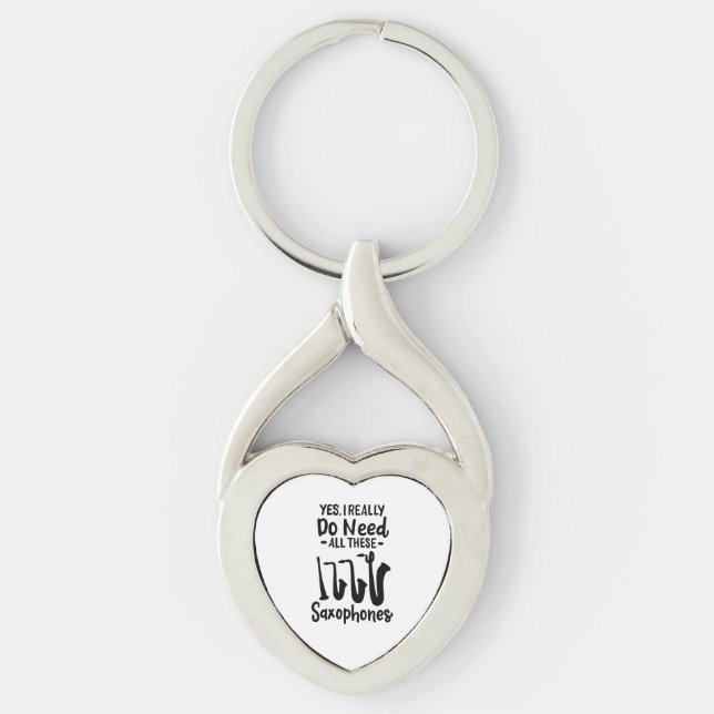 Saxophone - Saxophone Types Keychain (Front)