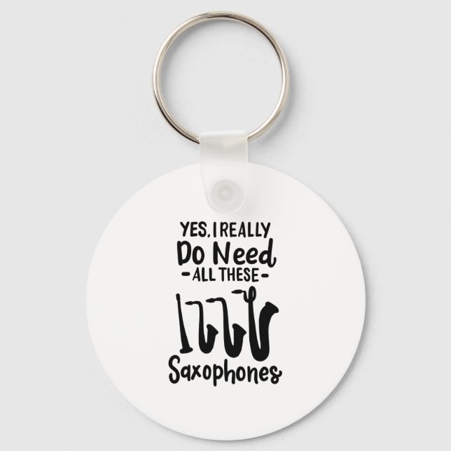 Saxophone - Saxophone Types Keychain (Front)