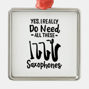 Saxophone - Saxophone Types Metal Ornament