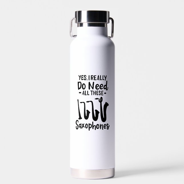 Saxophone - Saxophone Types Water Bottle (Front)
