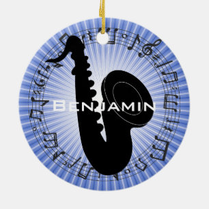 Saxophone Silhouette Design Ornament