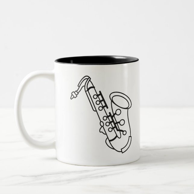 Saxophone Two-Tone Coffee Mug (Left)