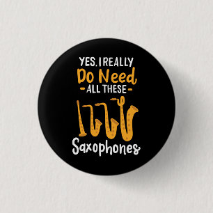 Saxophone Types 1 Inch Round Button