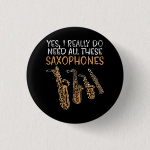 Saxophone Types 1 Inch Round Button