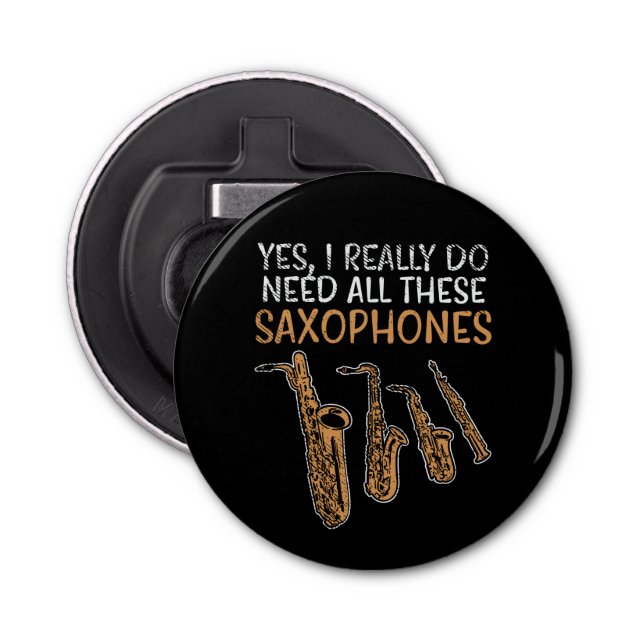 Saxophone Types Bottle Opener (Front)