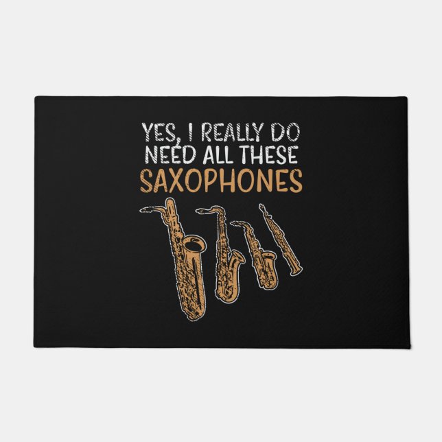 Saxophone Types Doormat (Front)
