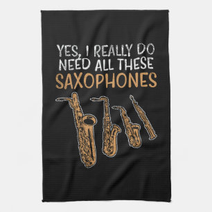 Saxophone Types Kitchen Towel