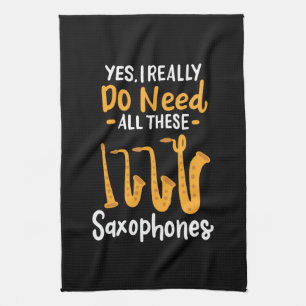 Saxophone Types Kitchen Towel