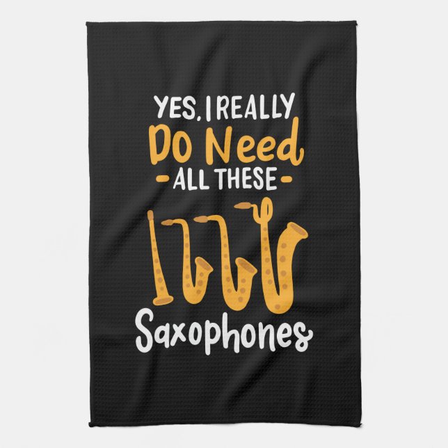 Saxophone Types Kitchen Towel (Vertical)