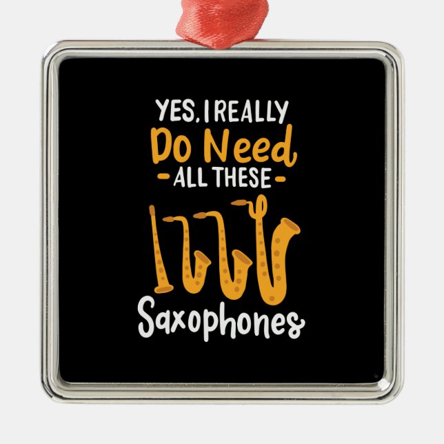 Saxophone Types Metal Ornament (Front)