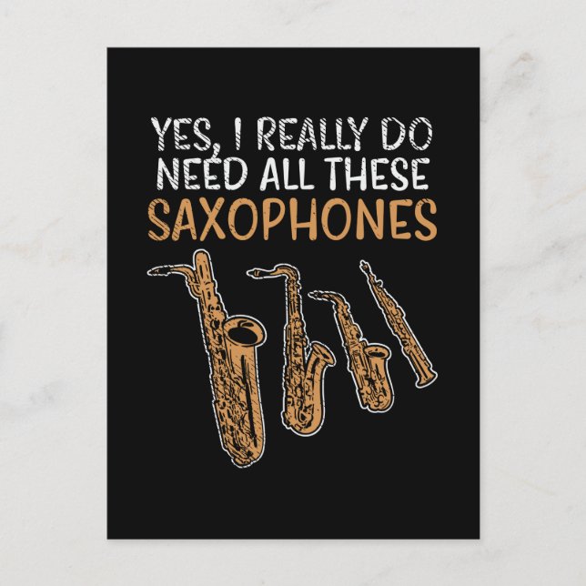 Saxophone Types Postcard (Front)