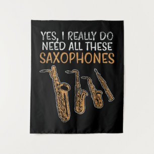 Saxophone Types Tapestry
