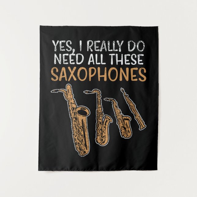 Saxophone Types Tapestry (Front)
