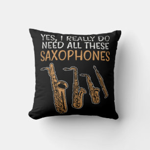 Saxophone Types Throw Pillow
