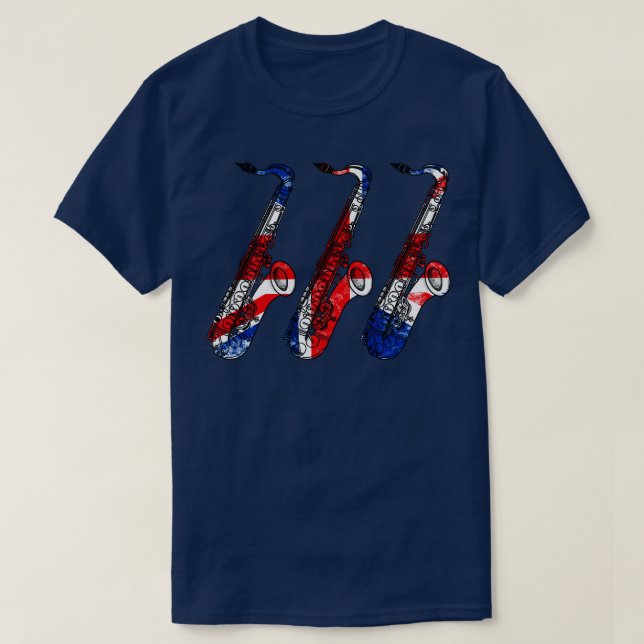 Saxophone UK Flag Saxophonist Sax Player British M T-Shirt (Design Front)