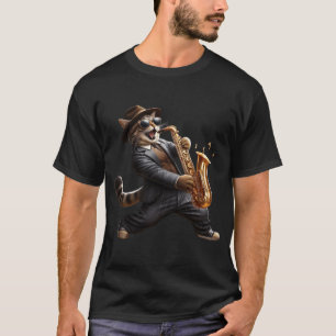Saxophone Virtuoso, Obviously, Jazz Cat T-Shirt