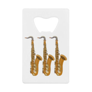 Saxophones Credit Card Bottle Opener