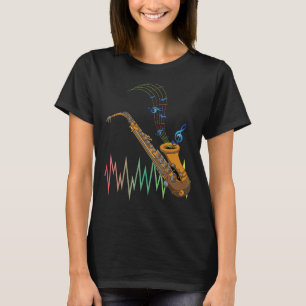 Saxophonist Beat Music Notes Treble Clef Jazz Saxo T-Shirt