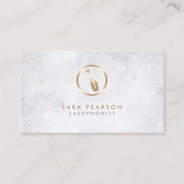 Saxophoniste Gold Saxophone Icon Carte de visite (Devant)