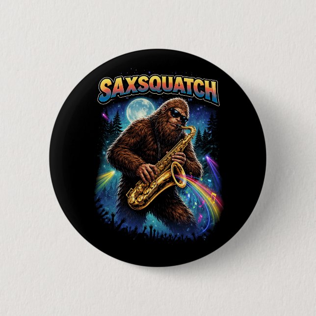 Saxsquatch 2 Inch Round Button (Front)
