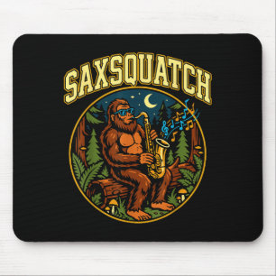 Saxsquatch Bigfoot Saxophone Player Jazz Music Hum Mouse Pad