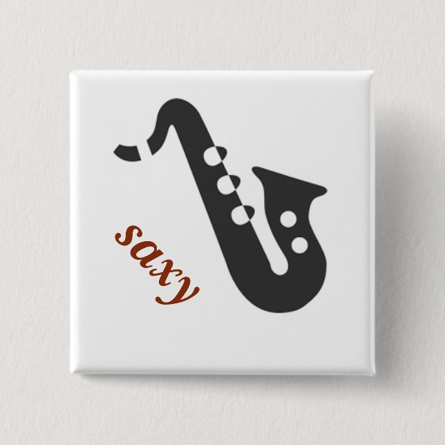 saxy 2 inch square button (Front)