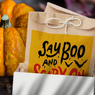 Say Boo and Scary On Funny Halloween Party Favour Bag