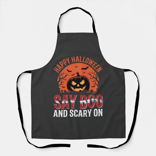 Say Boo Halloween Pumpkin Design_1 Apron (Front)