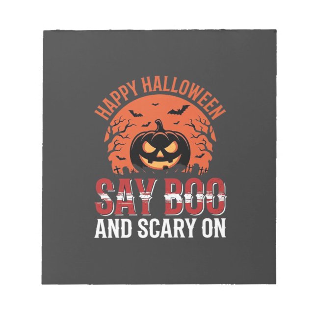 Say Boo Halloween Pumpkin Design_1 Notepad (Front)