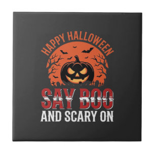 Say Boo Halloween Pumpkin Design_1 Tile