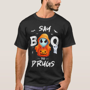 Say Boo To Drugs Funny Halloween Red Ribbon Week T-Shirt