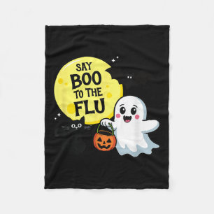 Say Boo To The Flu Halloween Fleece Blanket