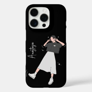 "Say Cheese" Aesthetic Girl Customizable iPhone 16 Pro Case