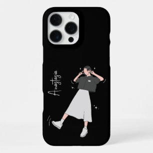 "Say Cheese" Aesthetic Girl Customizable iPhone 16 Pro Max Case