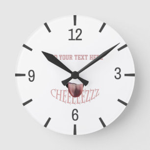 Say Cheese! funny customizable Round Clock