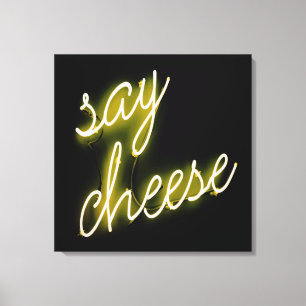 Say Cheese Neon Lights Canvas Print