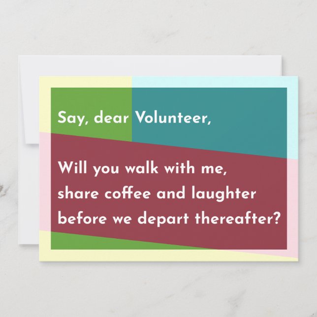 Say, dear Volunteer Thank You Card (Front)