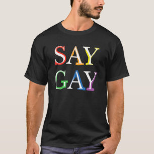 Say Gay Pride Month Parade Rainbow Colors T-Shirt