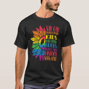 Say Gay Protect Trans Kids Read Banned Books Pride T-Shirt