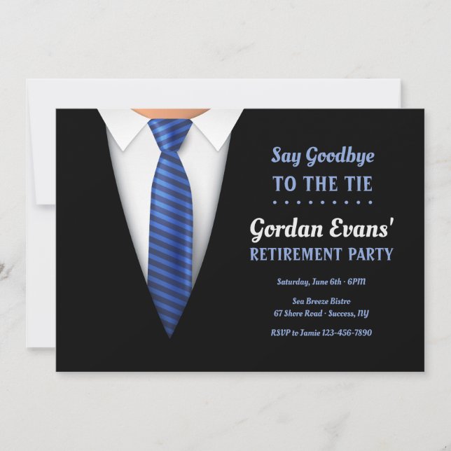 Say Goodbye to the Tie Retirement Party Invitation (Front)