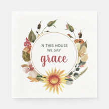 Say Grace Fall Watercolor Wreath