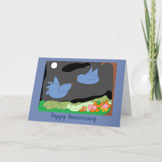 Say Happy Anniversary with Drawlings' love birds! Card