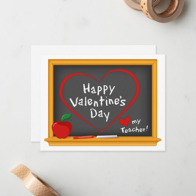 Say Happy Valentine's Day to Your Favourite Teache Card (Front/Back In Situ)