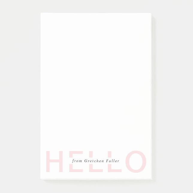 Say Hello Custom Colours Personalized Post-It Note (Front)